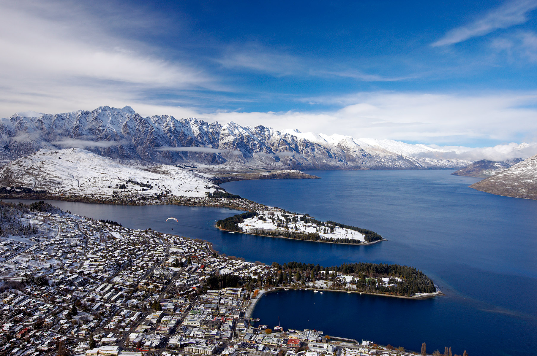 Winter scene in the snow, Queenstown. New Zealand.
